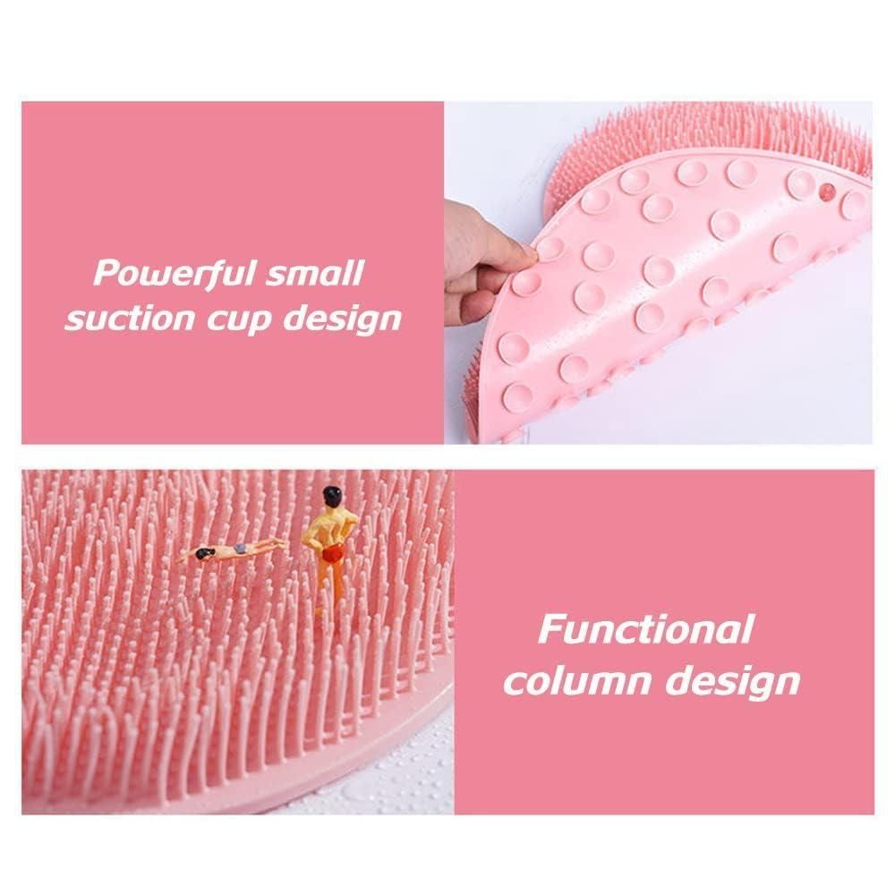 Silicone Shower Foot Scrubber Mat with Wall-Mounted Suction Cups